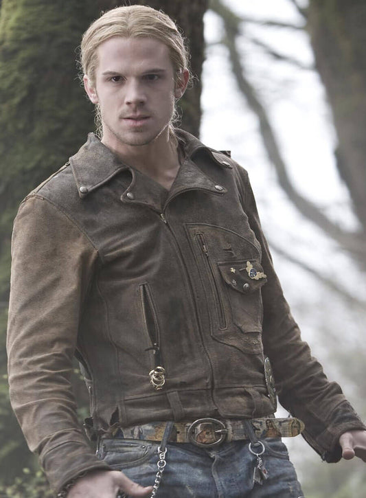 Harpoon James Inspired Brown Suede Leather Leather Jacket - Twilight Style