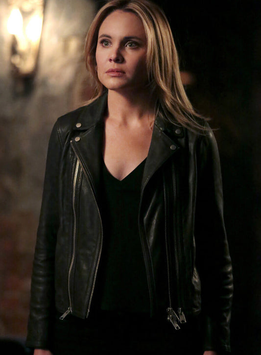 Harpoon Camille O'Connell Inspired Black Biker Jacket - The Originals Style