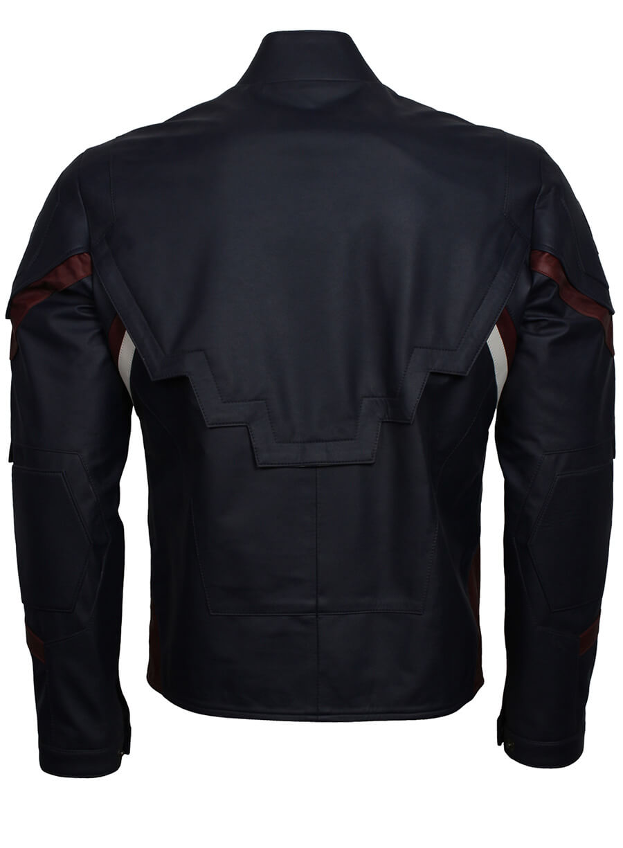 Harpoon Captain America Inspired Blue, White and Red Faux leather Leather Jacket - Avengers Endgame Style