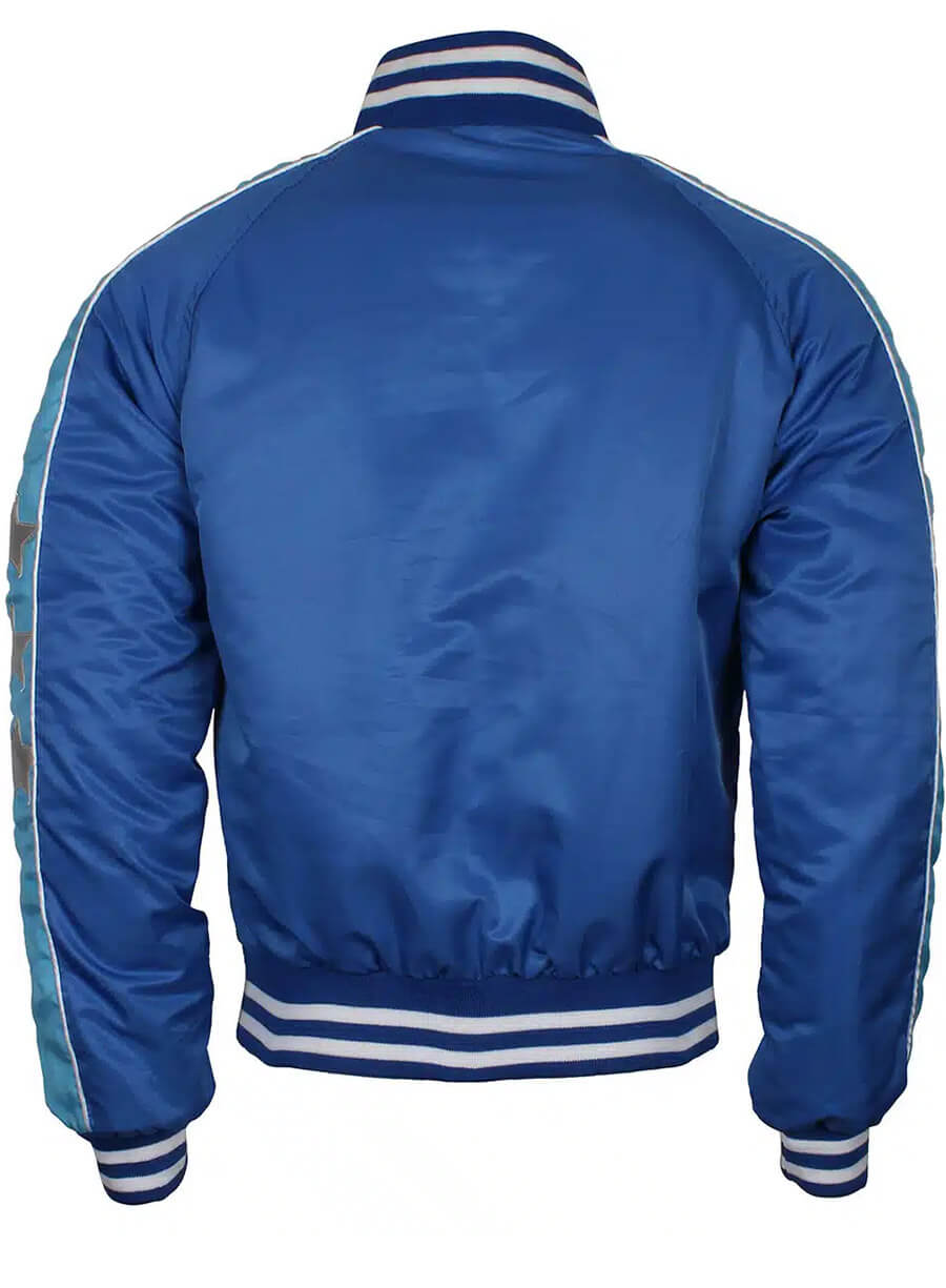 Harpoon Captain Boomerang Inspired Blue Satin Leather Jacket - Suicide Squad Style