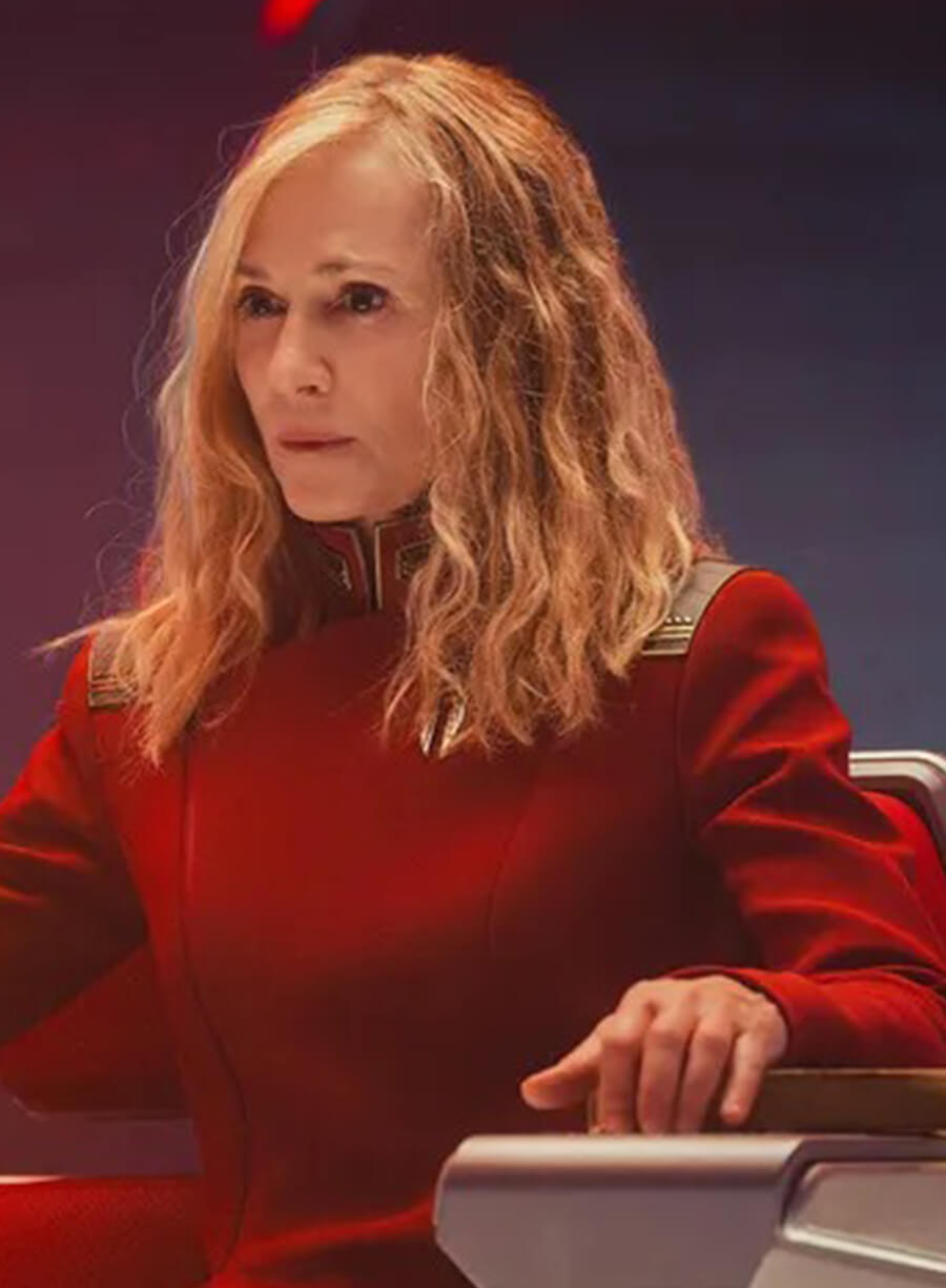 Harpoon Captain Nahla Ake Inspired Red Leather Jacket - Star Trek: Starfleet Academy Style