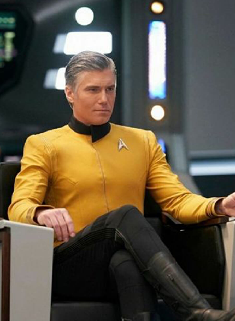 Harpoon Christopher Pike Inspired Yellow Faux Leather / Real Leather Leather Jacket - Star Trek Discovery Style