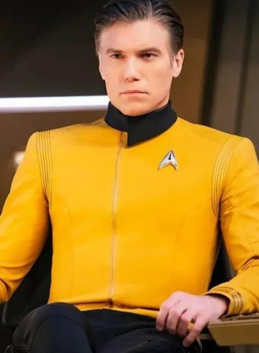Harpoon Christopher Pike Inspired Yellow Faux Leather / Real Leather Leather Jacket - Star Trek Discovery Style