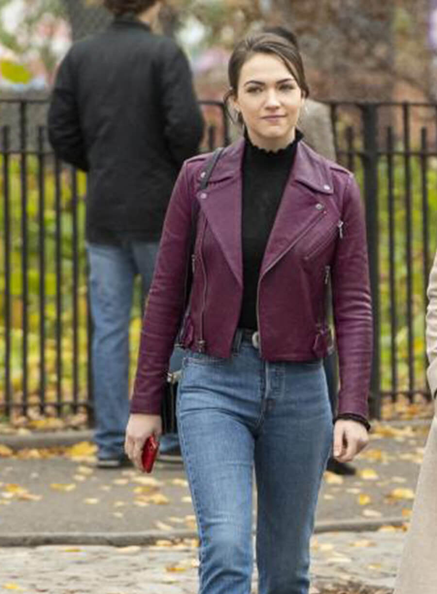 Harpoon Cara Bloom Inspired Maroon Leather Jacket - God Friended Me Style