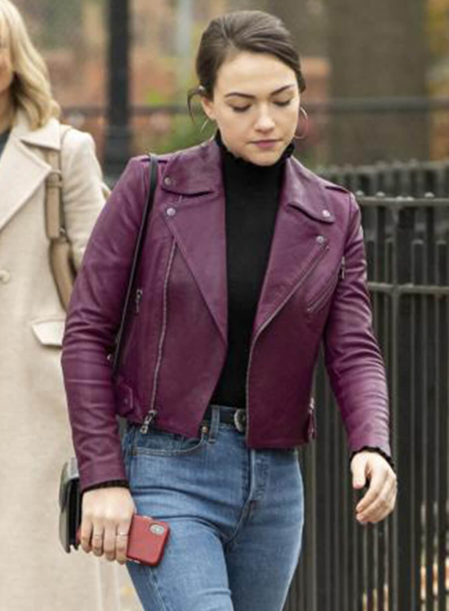 Harpoon Cara Bloom Inspired Maroon Leather Jacket - God Friended Me Style
