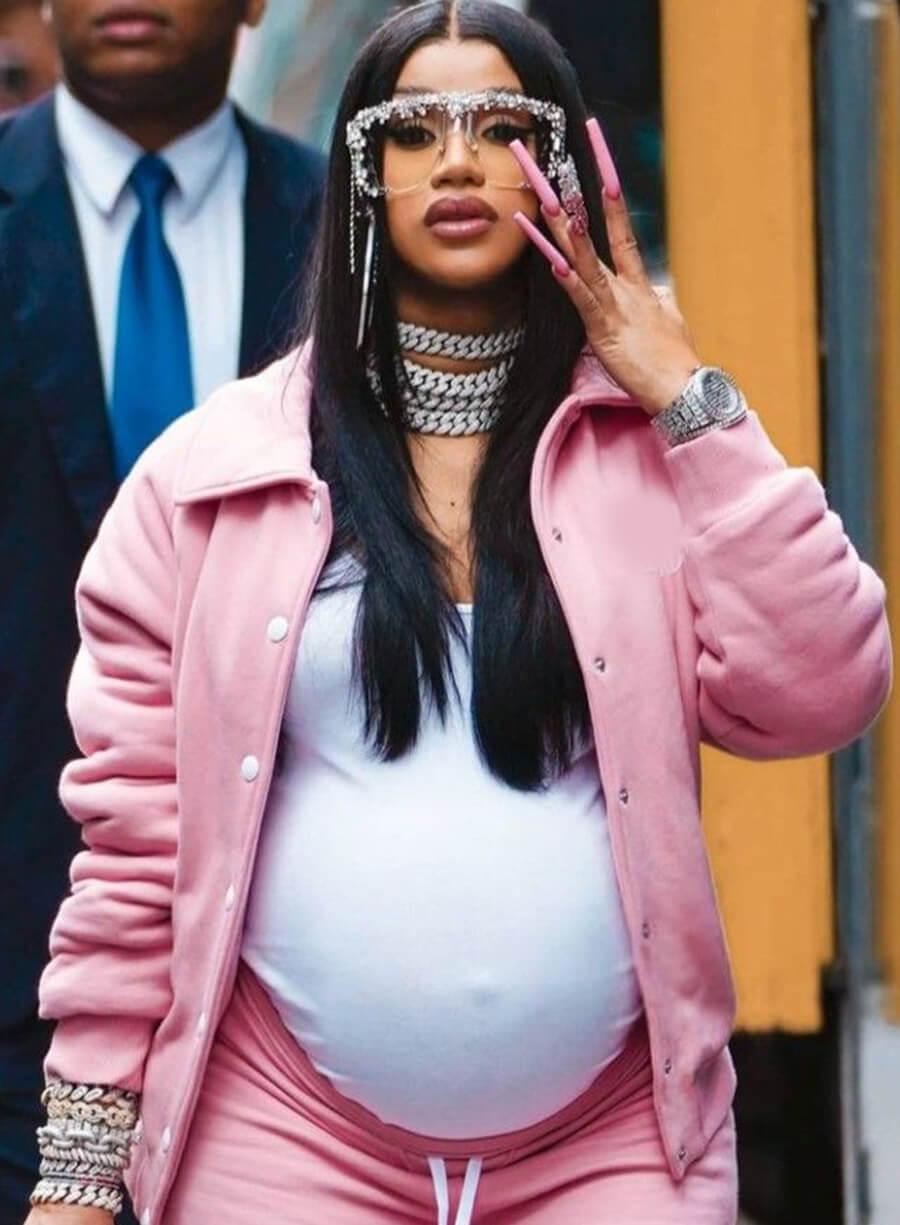 Harpoon Cardi B Pink Inspired Pink Leather Jacket