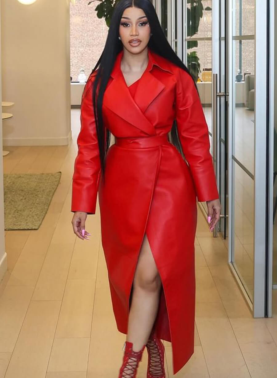 Harpoon Cardi B Trench Inspired Red Coat