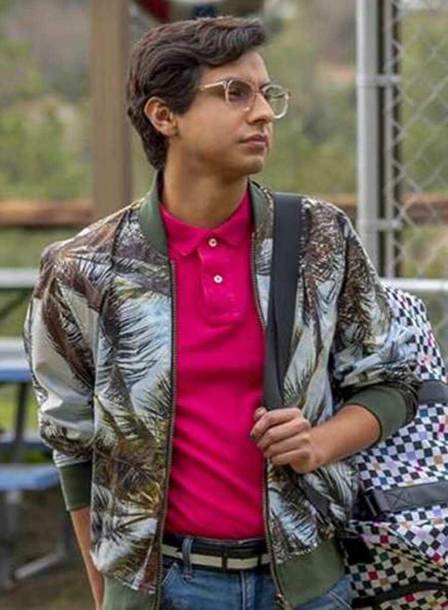 Harpoon Carlos Rodriguez Inspired Green Real Leather Bomber Jacket - High School Musical The Series Style