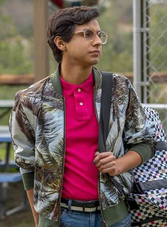 Harpoon Carlos Rodriguez Inspired Green Real Leather Bomber Jacket - High School Musical The Series Style