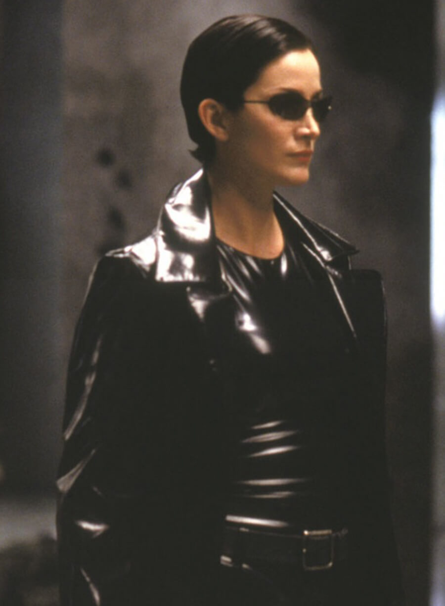 Harpoon Trinity Inspired Black Real Leather Coat - The Matrix Style