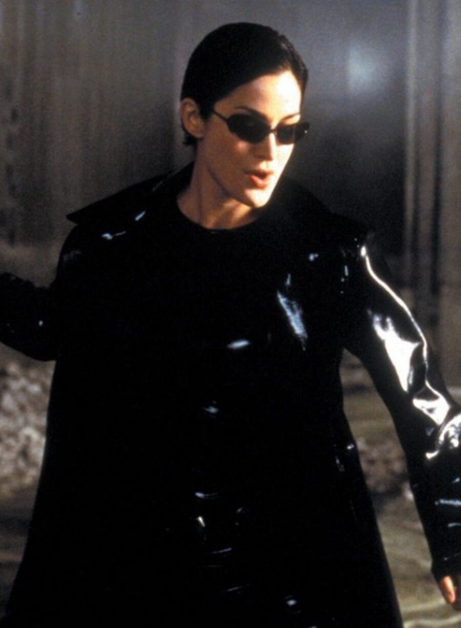 Harpoon Trinity Inspired Black Real Leather Coat - The Matrix Style