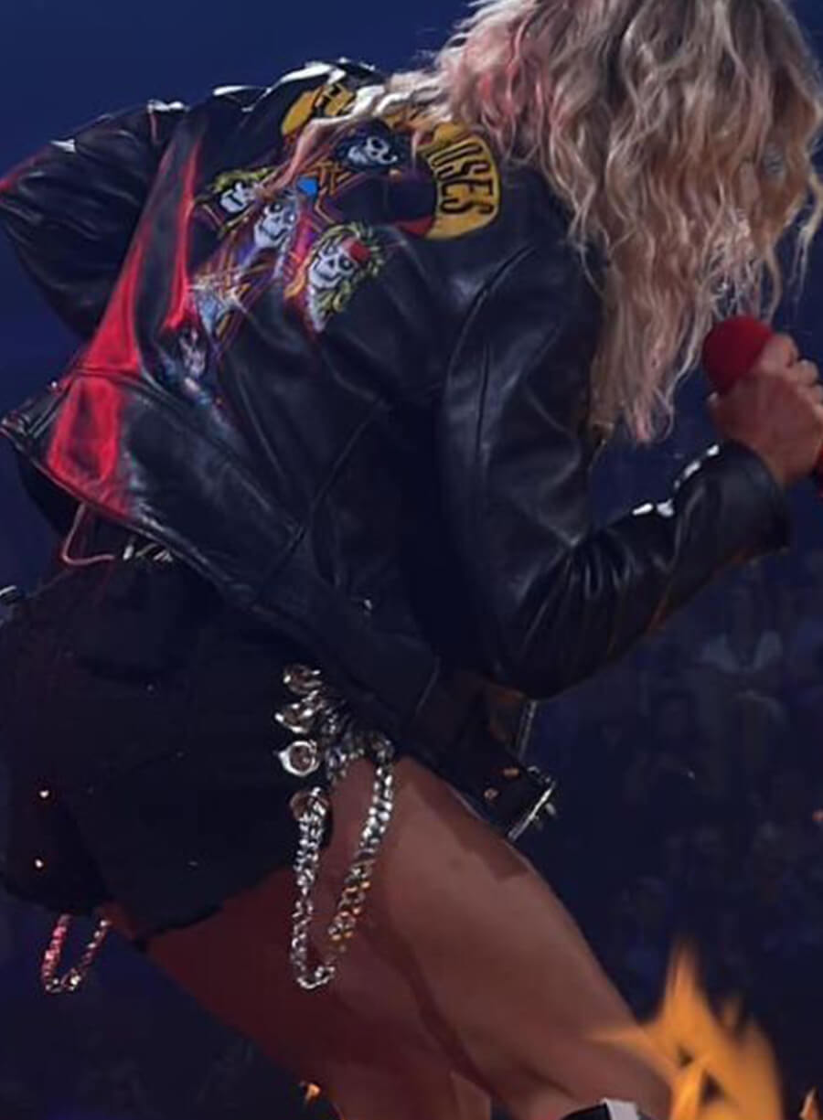Harpoon Carrie Underwood Guns N' Roses Inspired Black Leather Jacket