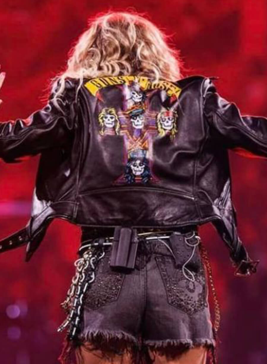 Harpoon Carrie Underwood Guns N' Roses Inspired Black Leather Jacket
