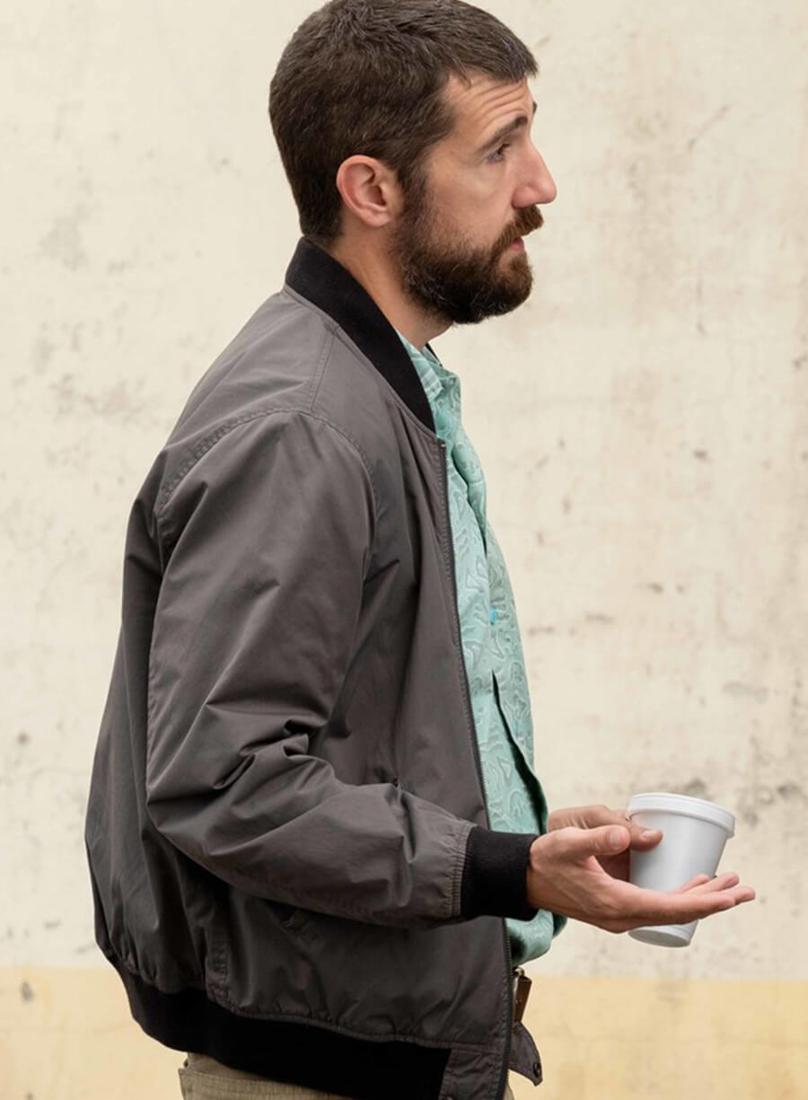 Harpoon Teddy McDonald Inspired Grey Bomber Jacket - Snowfall Style