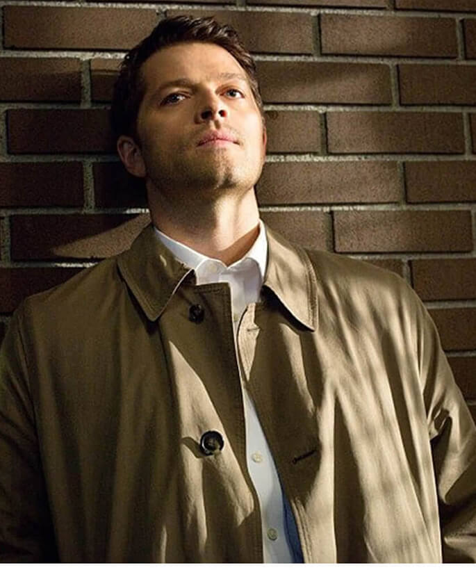 Harpoon Castiel Inspired light Brown Cotton Fabric Coat - Supernatural Tv Series Style