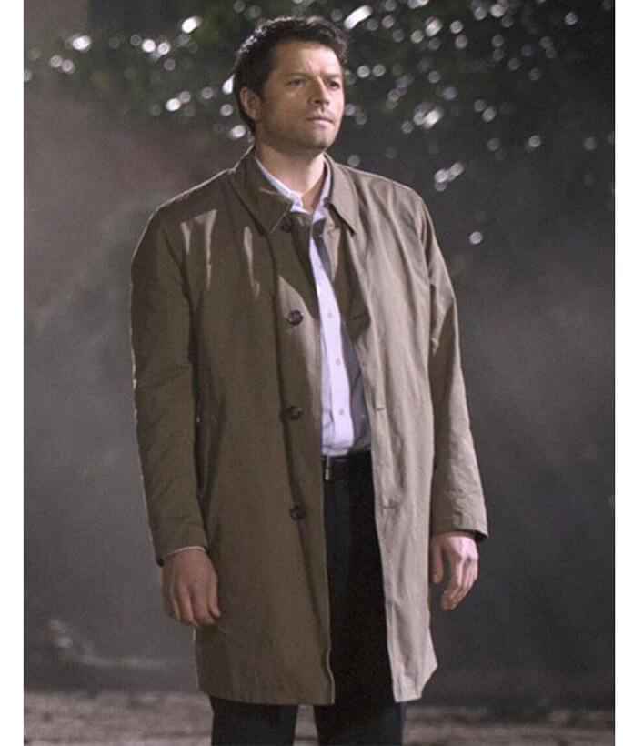 Harpoon Castiel Inspired light Brown Cotton Fabric Coat - Supernatural Tv Series Style