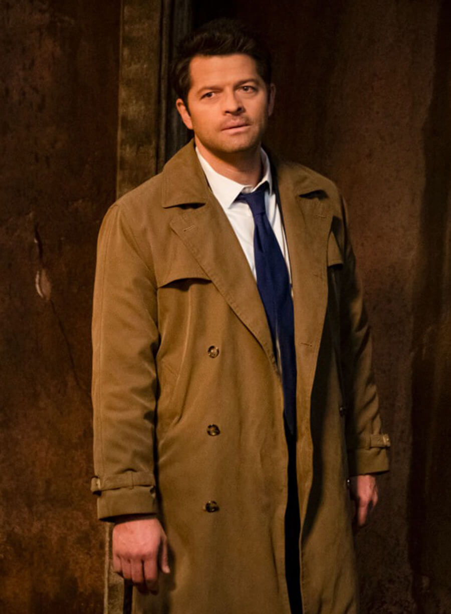 Harpoon Castiel Inspired Grey Cotton Fabric Coat - Supernatural Tv Series Style