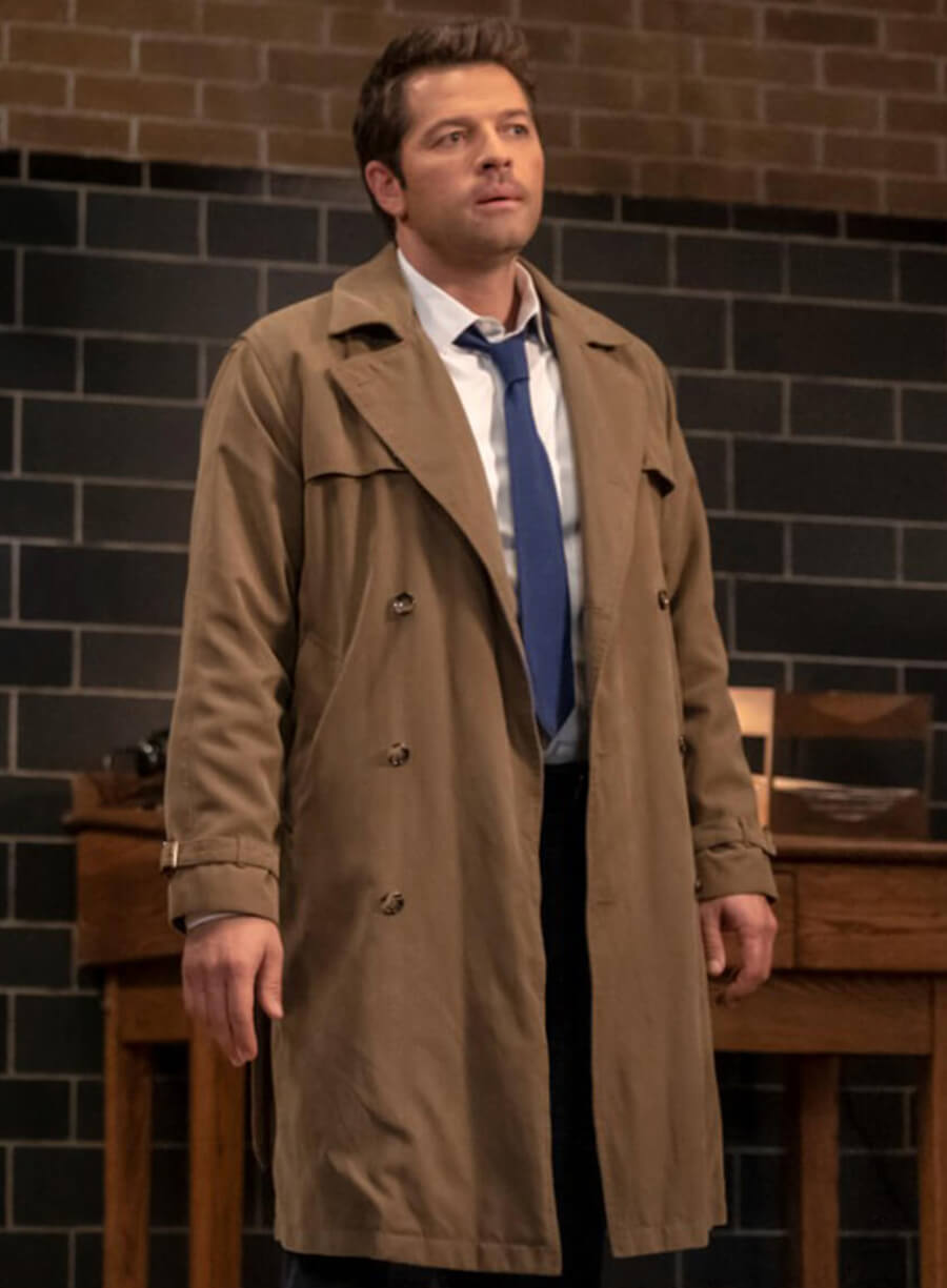 Harpoon Castiel Inspired Grey Cotton Fabric Coat - Supernatural Tv Series Style