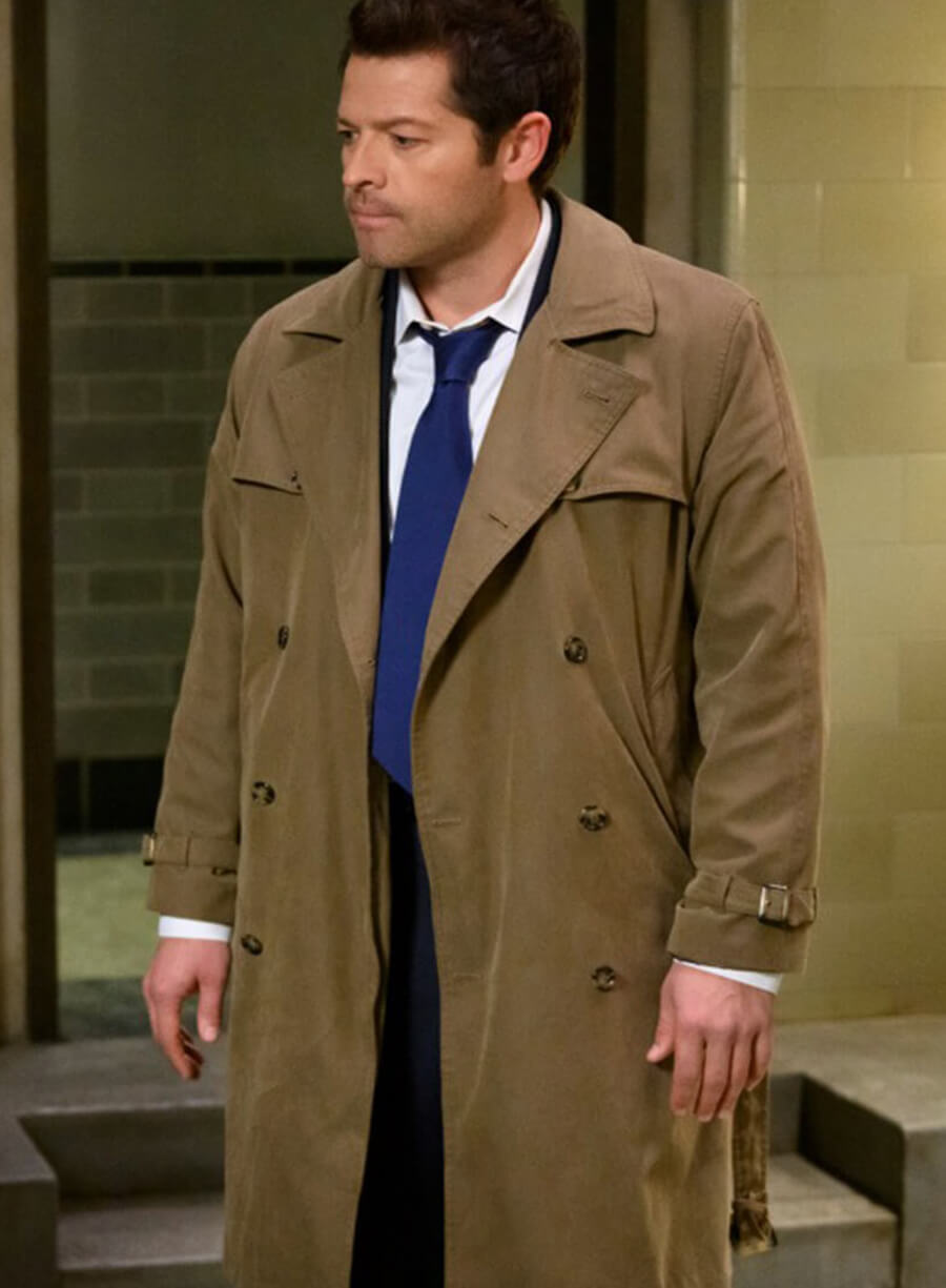 Harpoon Castiel Inspired Grey Cotton Fabric Coat - Supernatural Tv Series Style