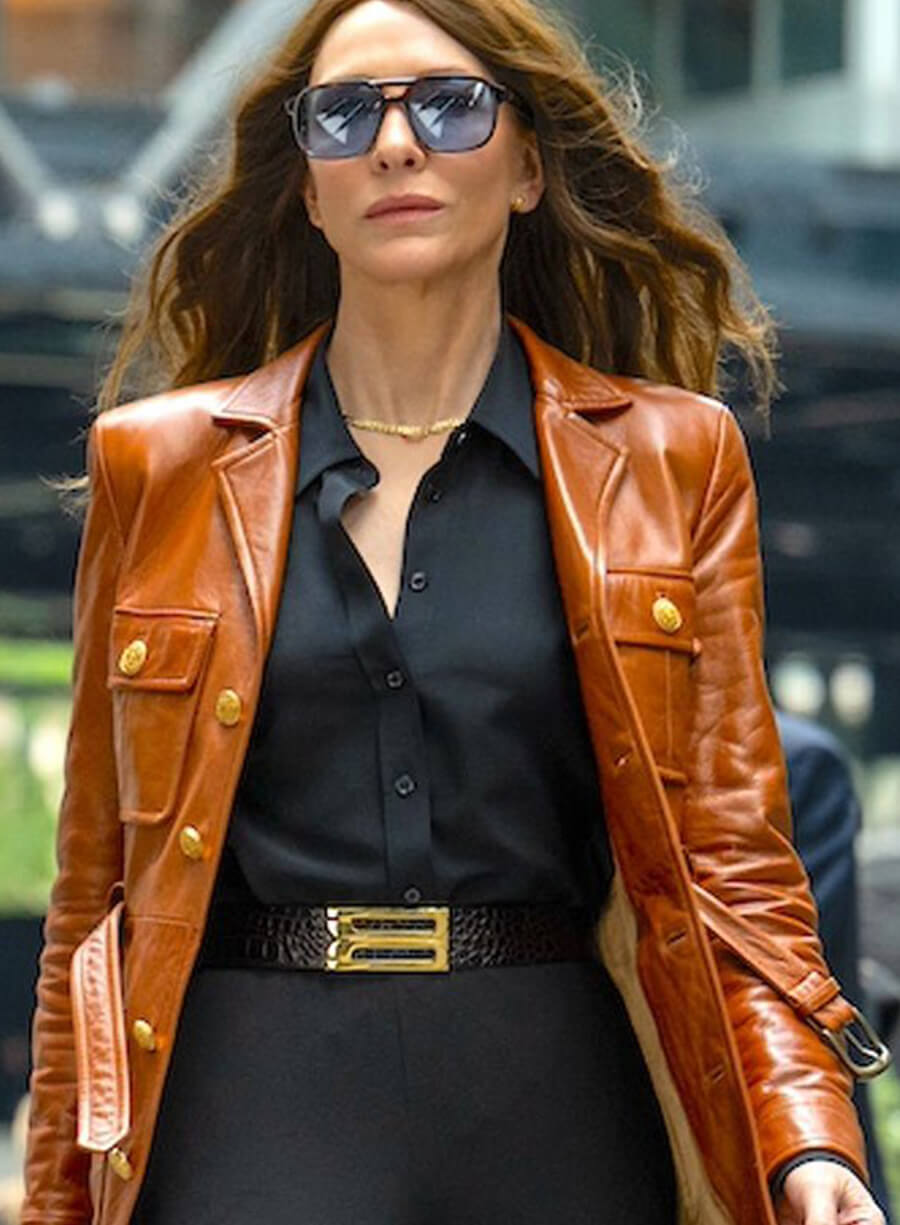 Harpoon Kathryn St. Jean Inspired Brown Leather Jacket - Black Bag 2025 Style