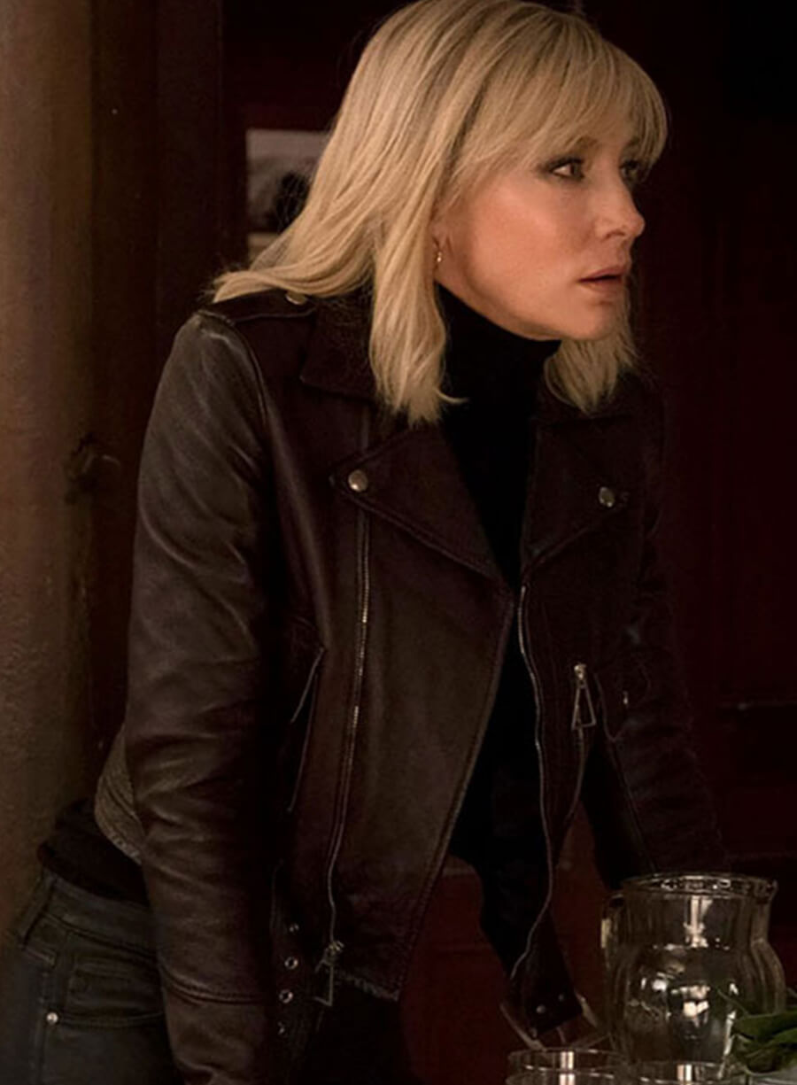 Harpoon Lou Inspired Gray Biker Jacket - Ocean's 8 Style