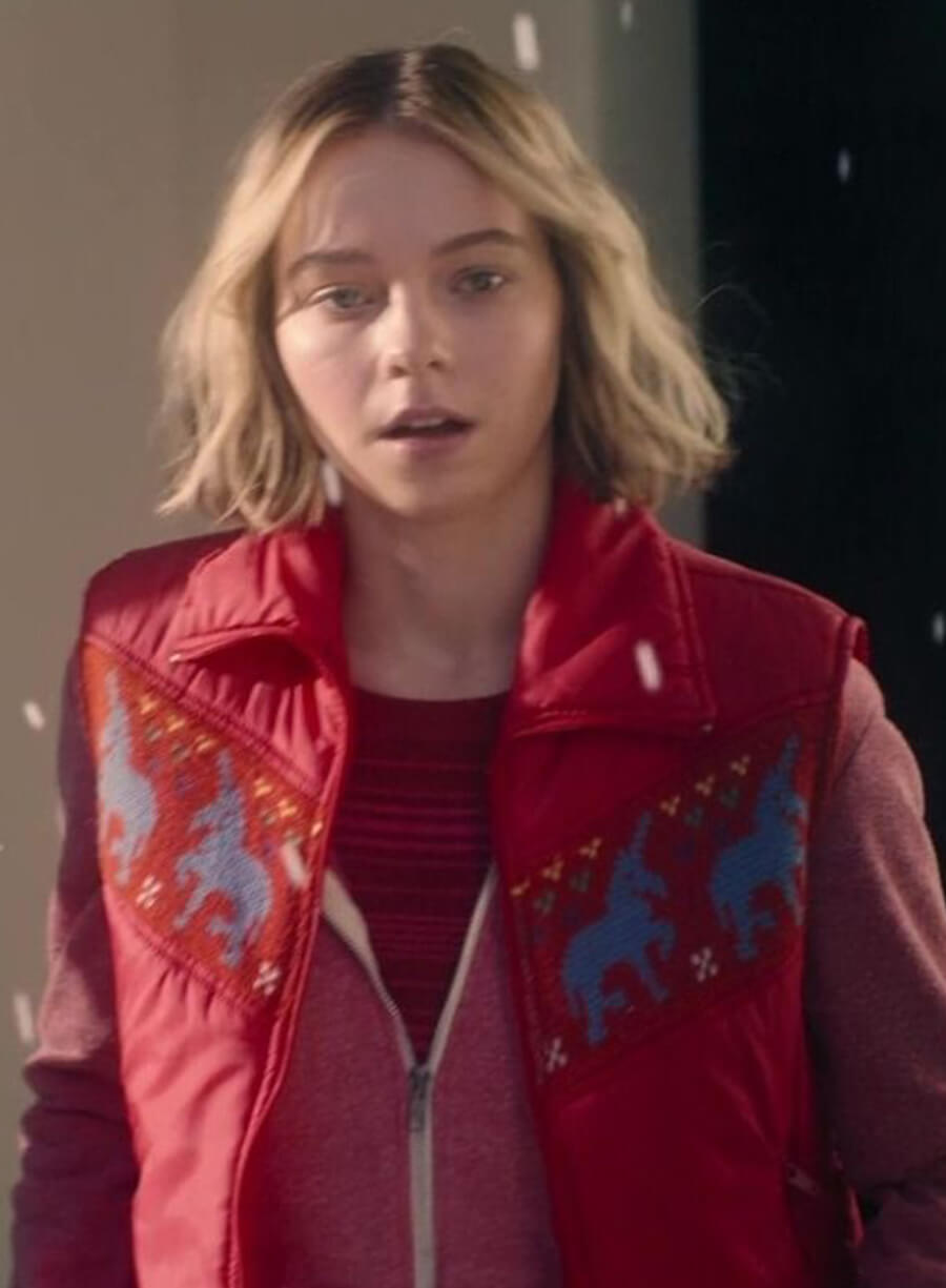 Harpoon CC Walker Inspired Red Parachute Fabric Leather Jacket - Family Switch Style