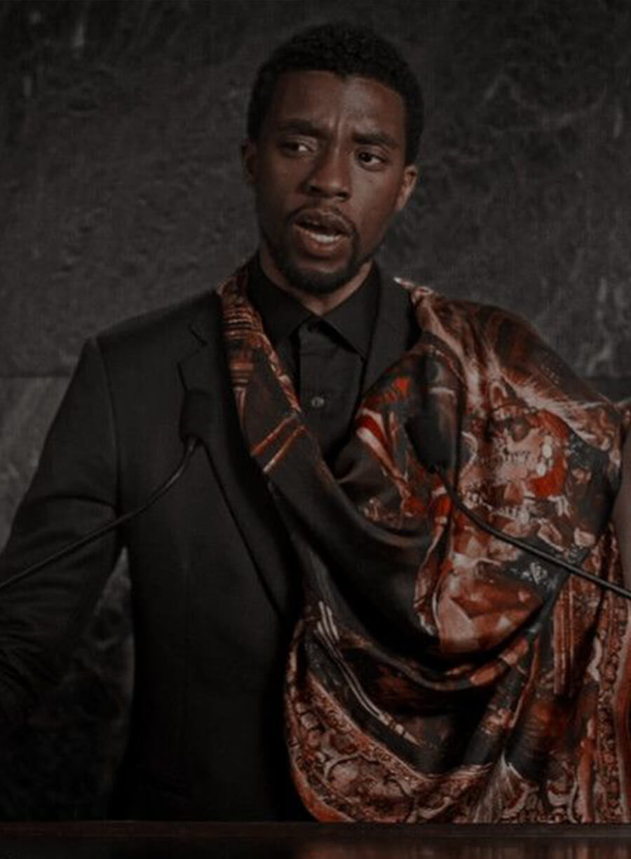 Harpoon T'Challa Inspired Black Plain Fabric Leather Jacket - Black Panther Style