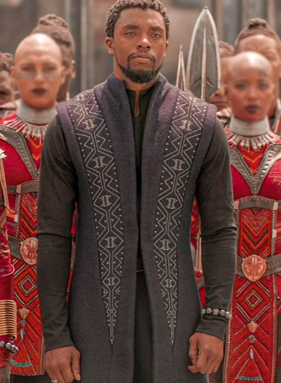 Harpoon T'Challa Inspired Purple Wool Fabric Coat - Black Panther Style