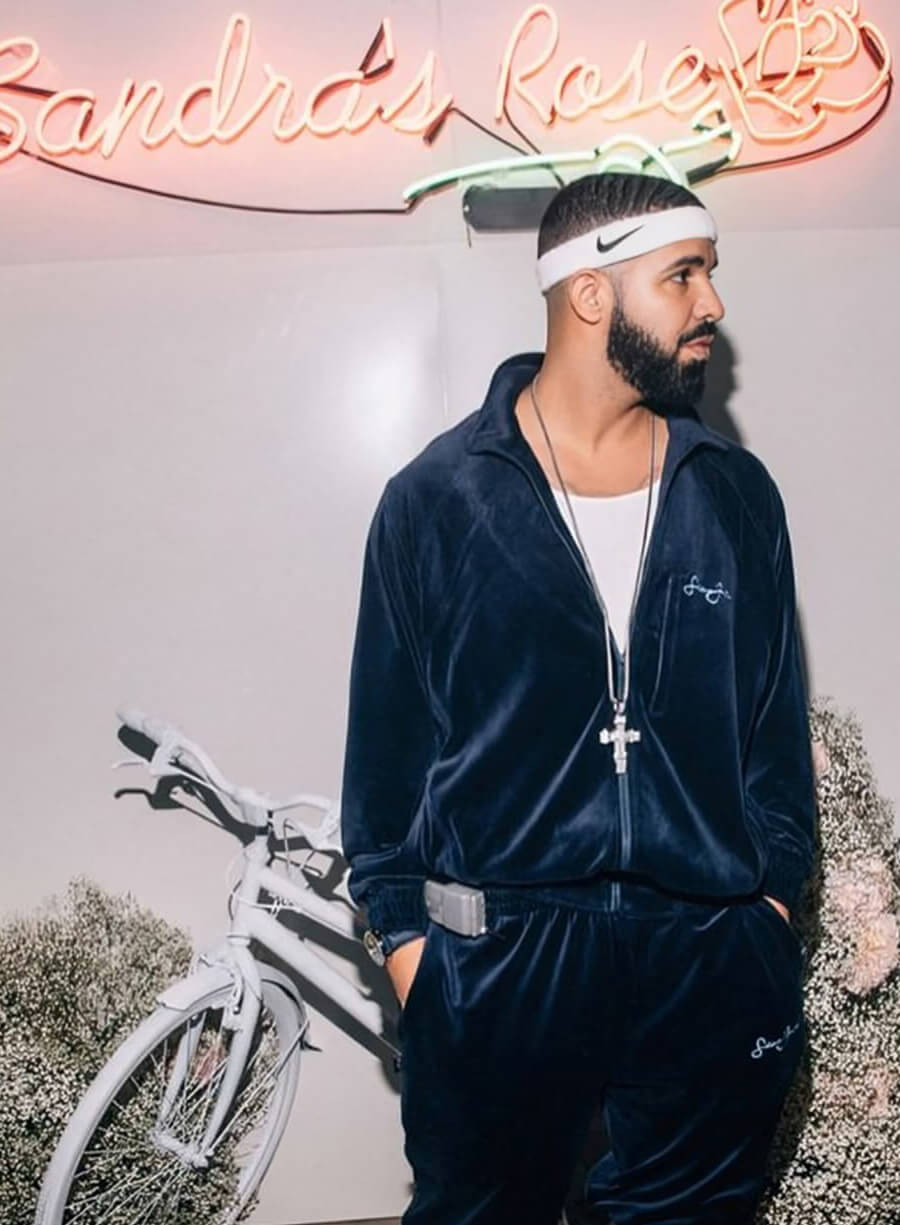 Harpoon Champagne Papi Drake Velvet Tracksuit Inspired Blue Leather Jacket