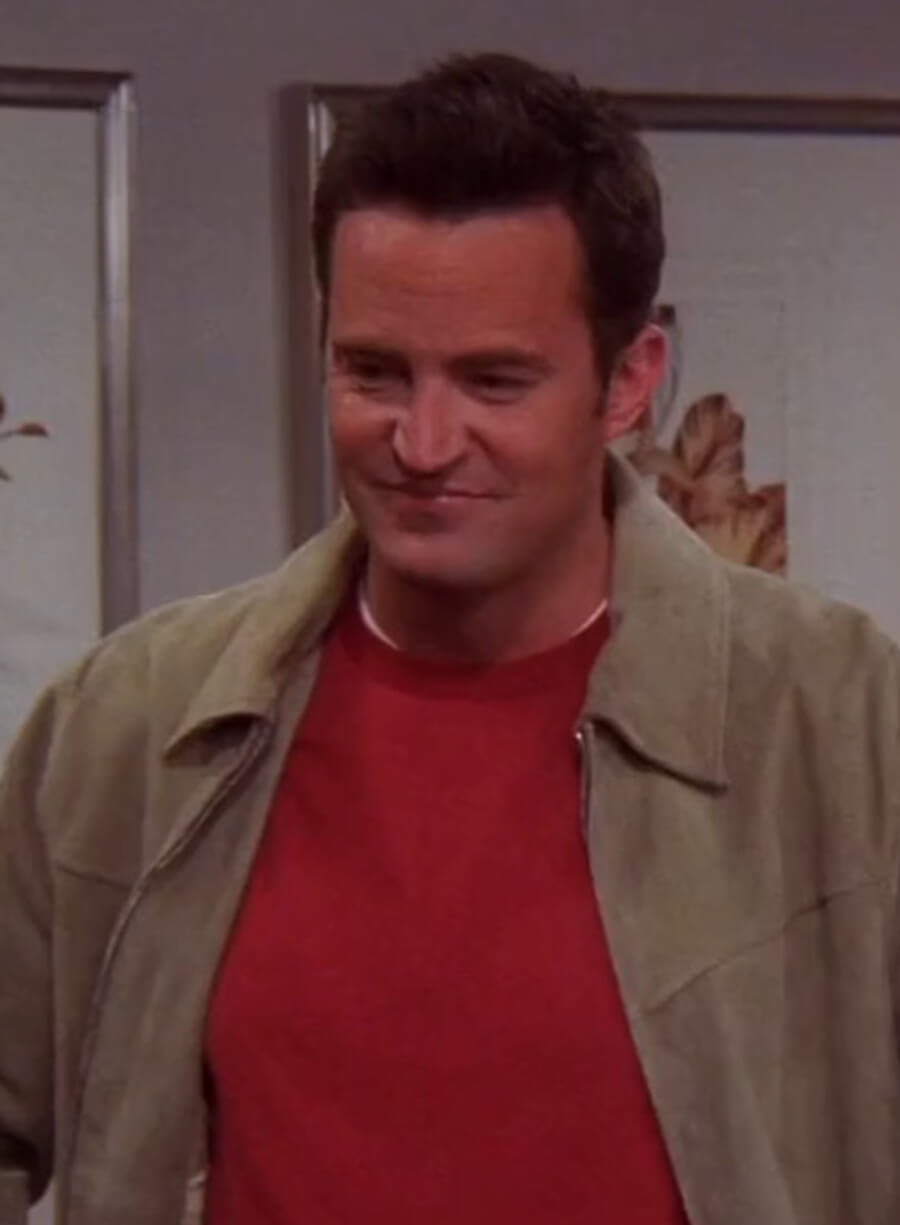 Harpoon Chandler Bing Inspired Beige Suede Leather Leather Jacket - Friends Style