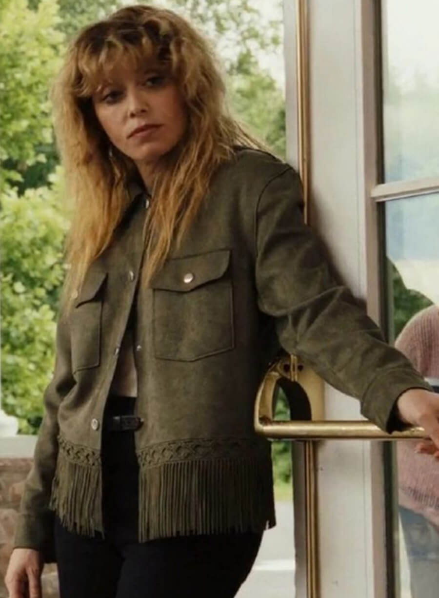 Harpoon Charlie Cale Inspired Green Suede Leather Leather Jacket - Poker Face Style