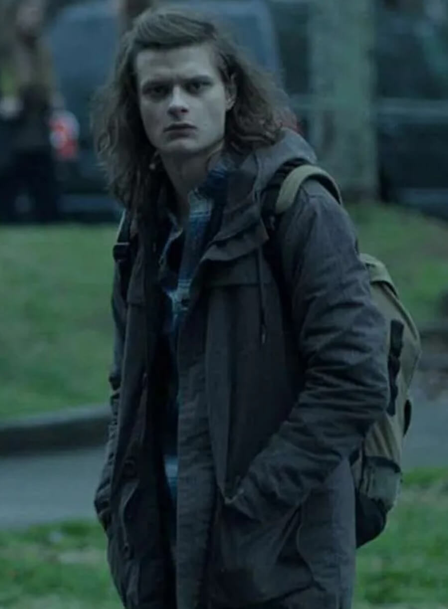 Harpoon Wyatt Langmore Inspired Grey Cotton Fabric Hooded Jacket - Ozark TV Series Style