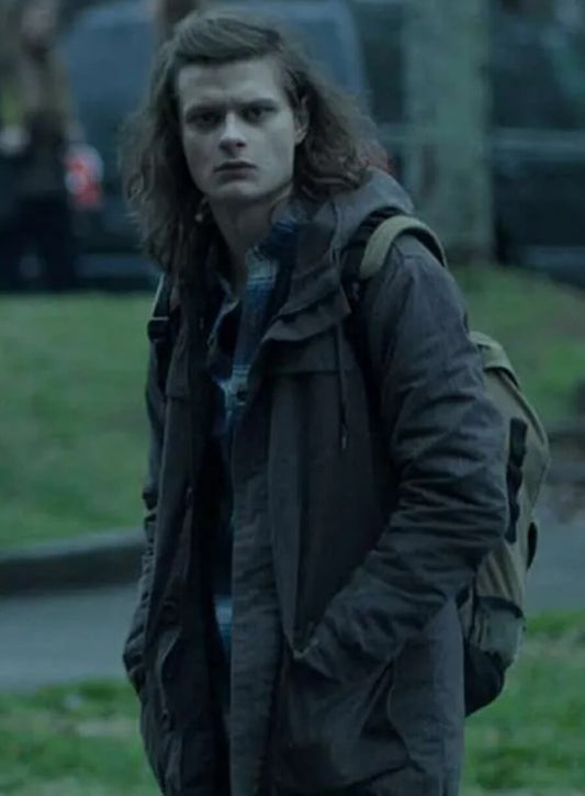 Harpoon Wyatt Langmore Inspired Grey Cotton Fabric Hooded Jacket - Ozark TV Series Style