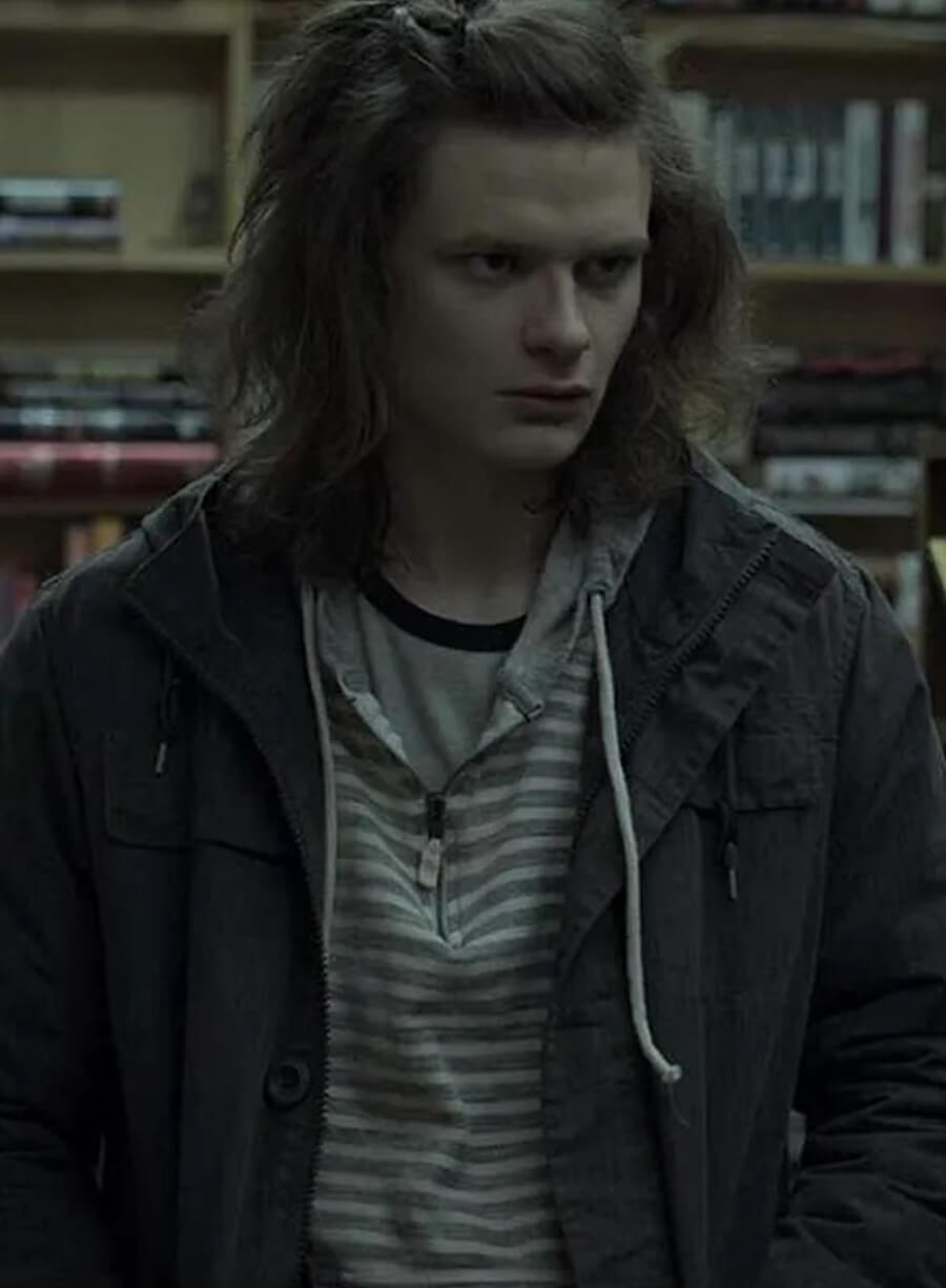 Harpoon Wyatt Langmore Inspired Grey Cotton Fabric Hooded Jacket - Ozark TV Series Style