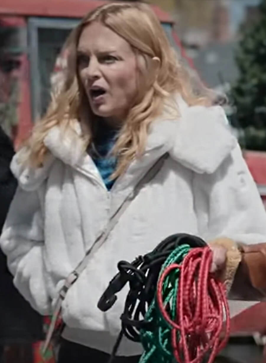 Harpoon Charlotte Sanders Inspired White Leather Jacket - Best. Christmas. Ever Style