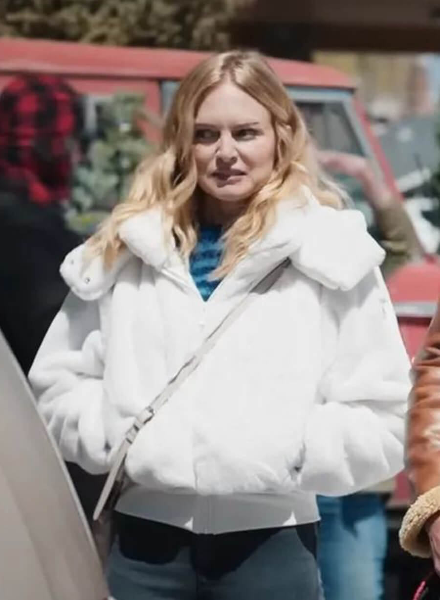 Harpoon Charlotte Sanders Inspired White Leather Jacket - Best. Christmas. Ever Style