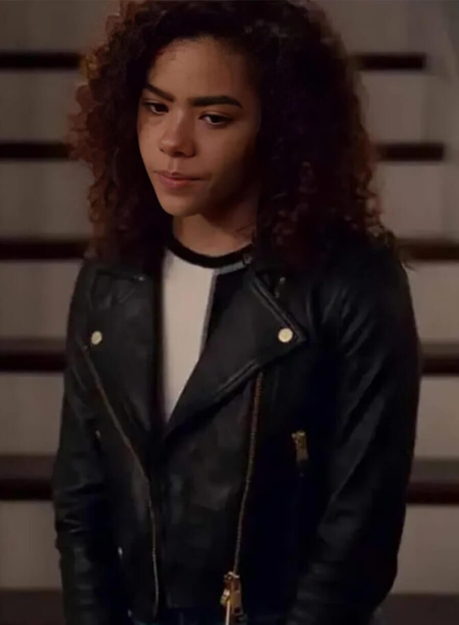 Harpoon Willa Fergusan Inspired Black Leather Jacket - One Battle After Another Style