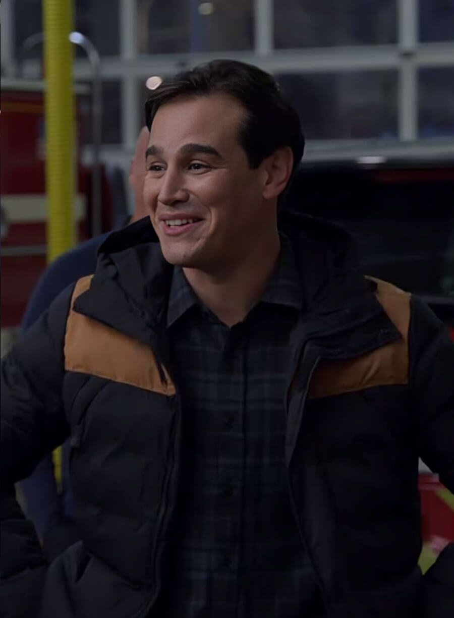 Harpoon Chicago Fire Blake Gallo Puffer Inspired Black Parachute Fabric Hooded Jacket - Alberto Rosende Style