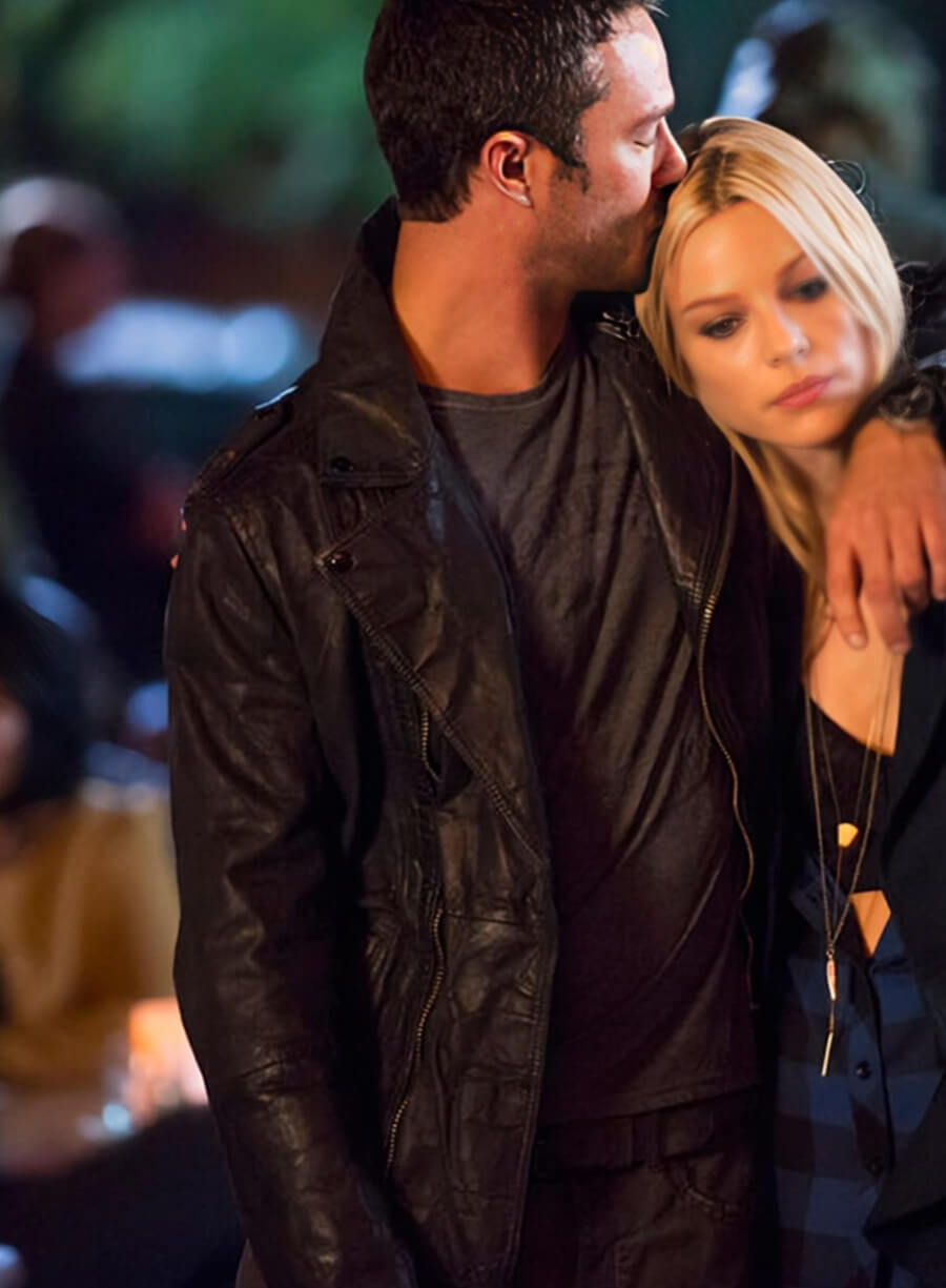 Harpoon Chicago Fire Kelly Severide Inspired Black Real Leather Biker Jacket - Taylor Kinney Style