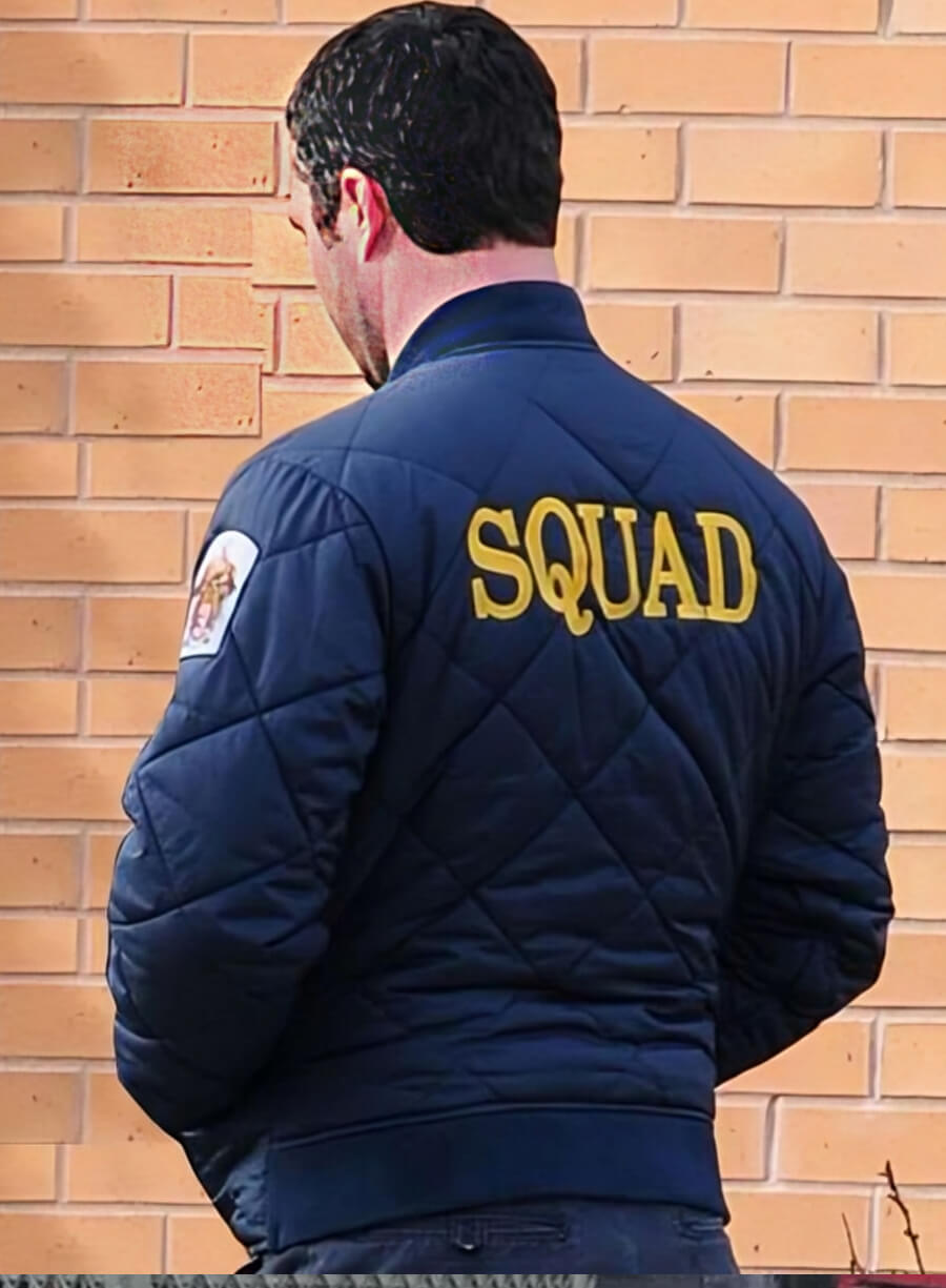 Harpoon P.D. Kelly Inspired Blue Parachute Fabric Leather Jacket - Chicago Fire Style