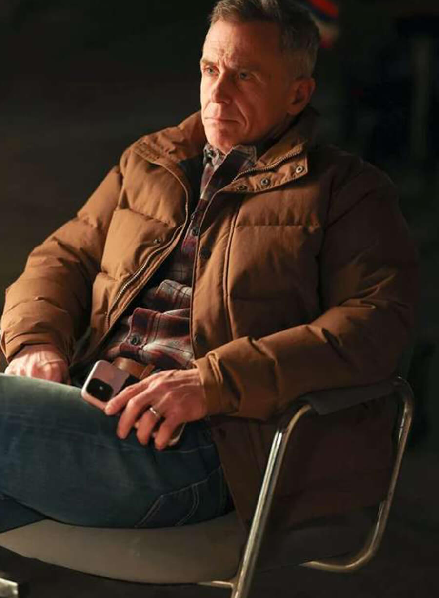 Harpoon Chicago Fire S12 Christopher Herrmann Inspired Brown Parachute Fabric Leather Jacket - David Eigenberg Style
