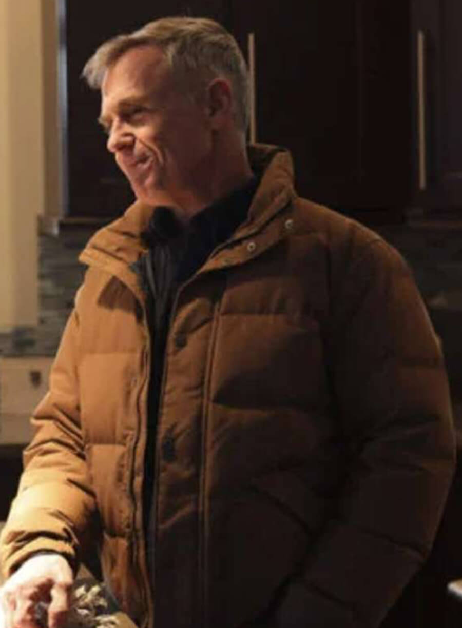 Harpoon Chicago Fire S12 Christopher Herrmann Inspired Brown Parachute Fabric Leather Jacket - David Eigenberg Style