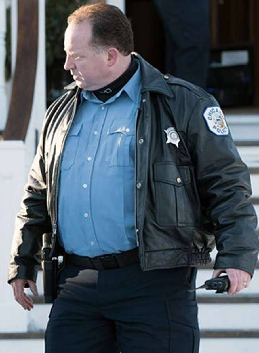 Harpoon Chicago Fire Sergeant DeLaney Inspired Black Real Leather Leather Jacket - Matt DeCaro Style