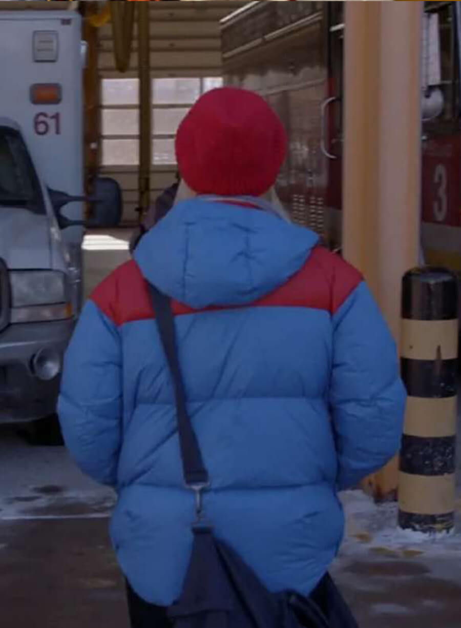 Harpoon Chicago Fire Sylvie Brett Puffer Inspired Blue Parachute Fabric Hooded Jacket - Kara Killmer Style