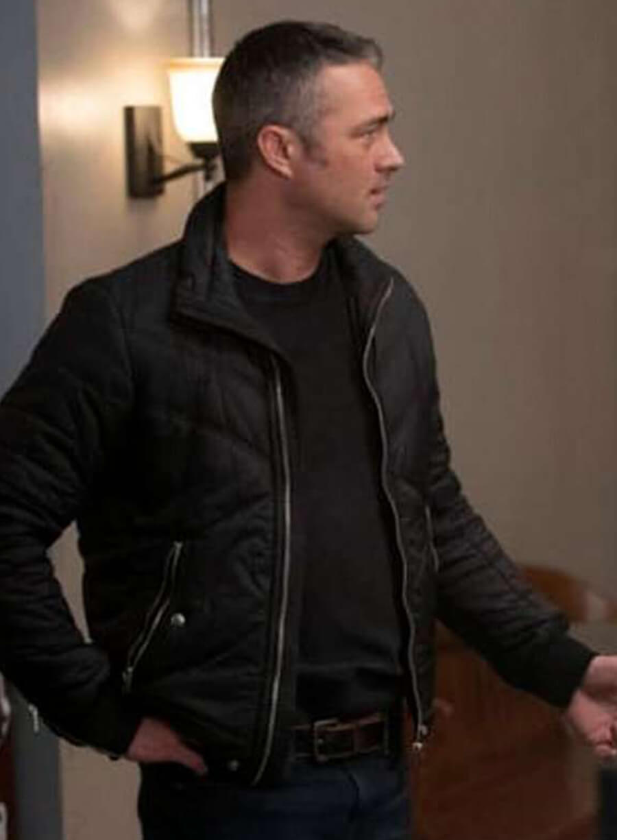 Harpoon Chicago Fire Taylor Kinney Inspired Black Polyester Fabric Bomber Jacket