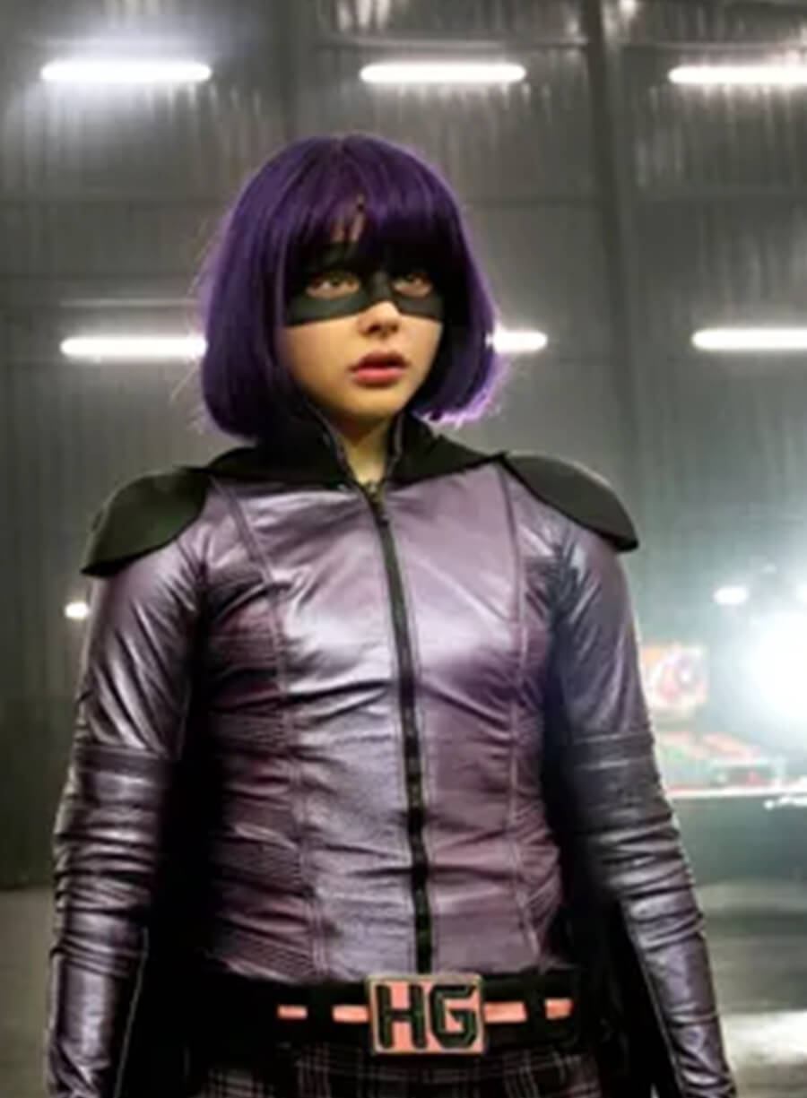 Harpoon Chlo� Grace Moretz Hit-Girl Inspired Purple Faux Leather or Real Leather Costume Jacket - Kick-Ass Style