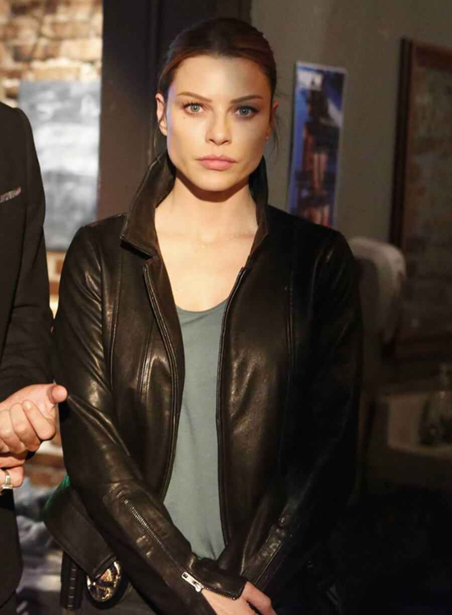 Harpoon Chloe Decker Inspired Black Leather Jacket - Lucifer Style