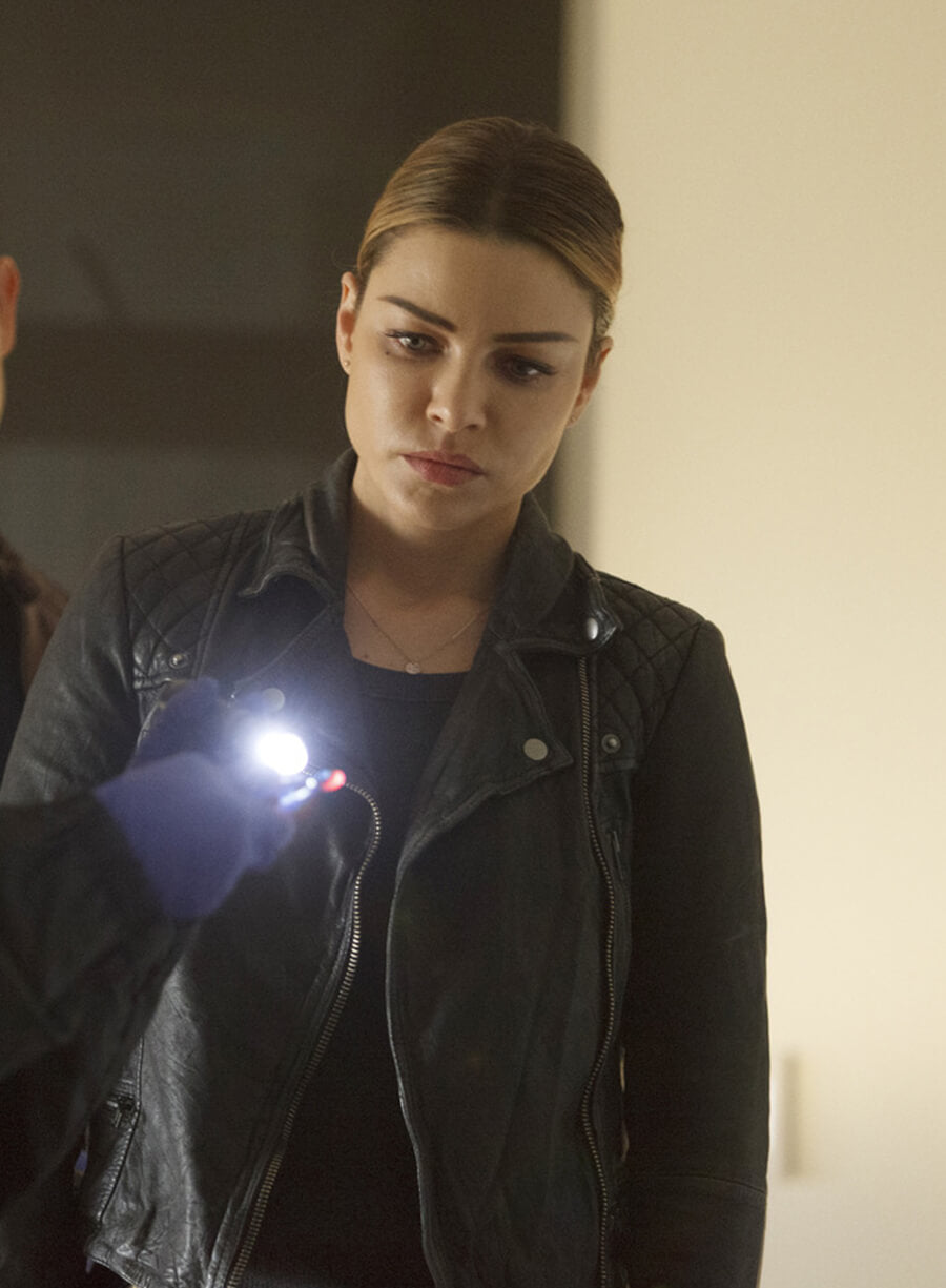 Harpoon Chloe Decker Inspired Black Biker Jacket - Lucifer S01 Style