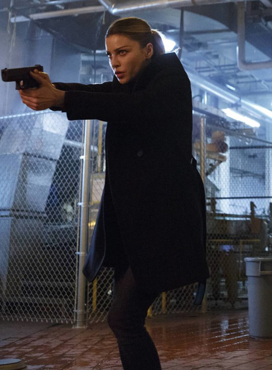 Harpoon Chloe Decker Inspired Black Coat - Lucifer S01 Style