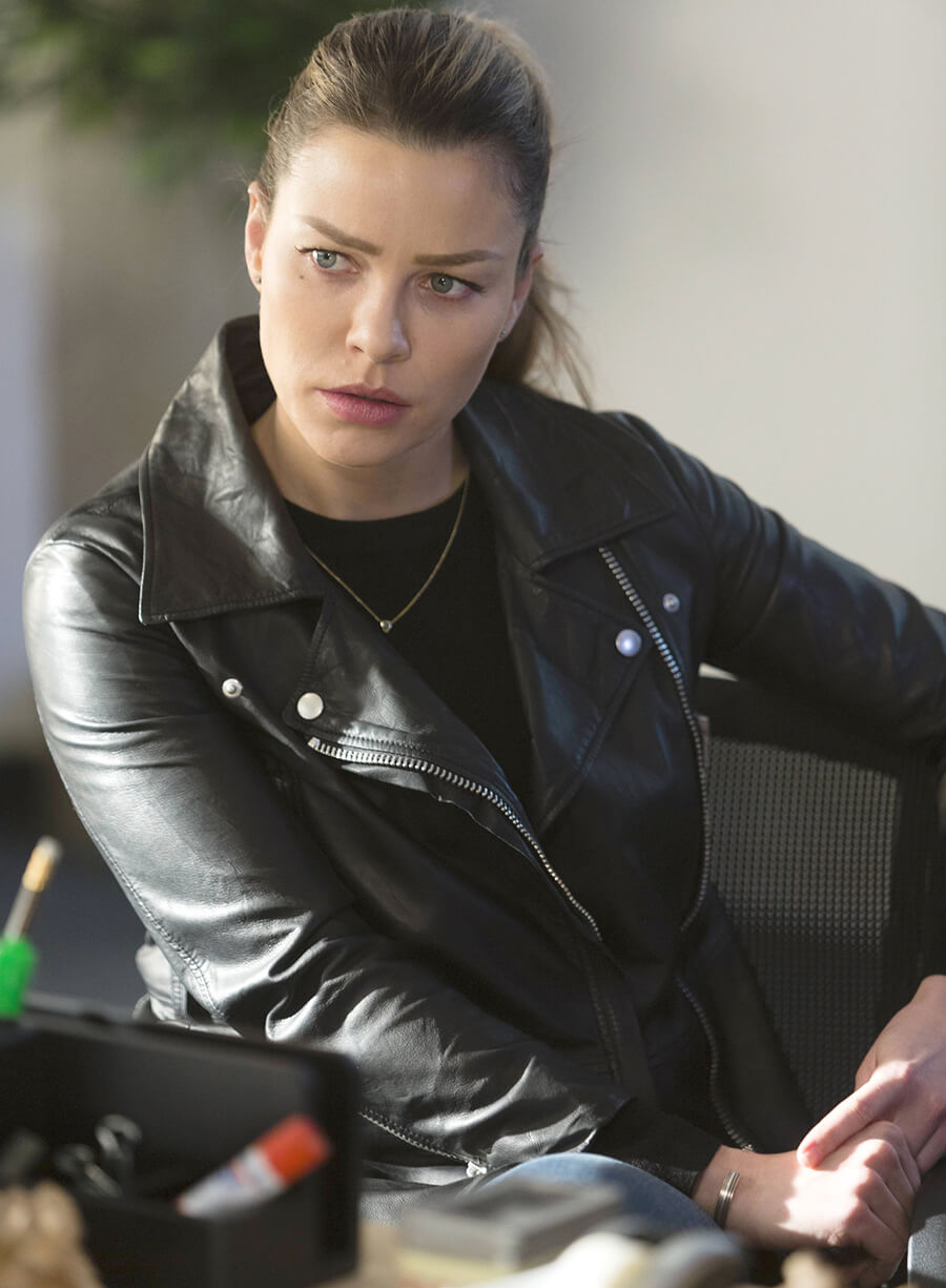 Harpoon Chloe Decker Inspired Black Biker Jacket - Lucifer S02 Style